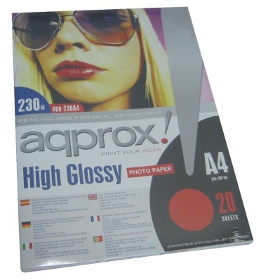 Approx App230a4 Papel Foto Glossy A4 20h 230g